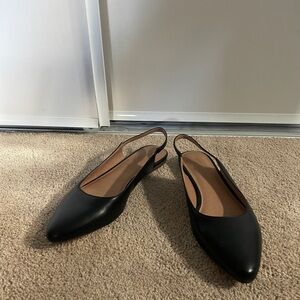 Madewell Women's Black Pointed Slingback Flats 7.5